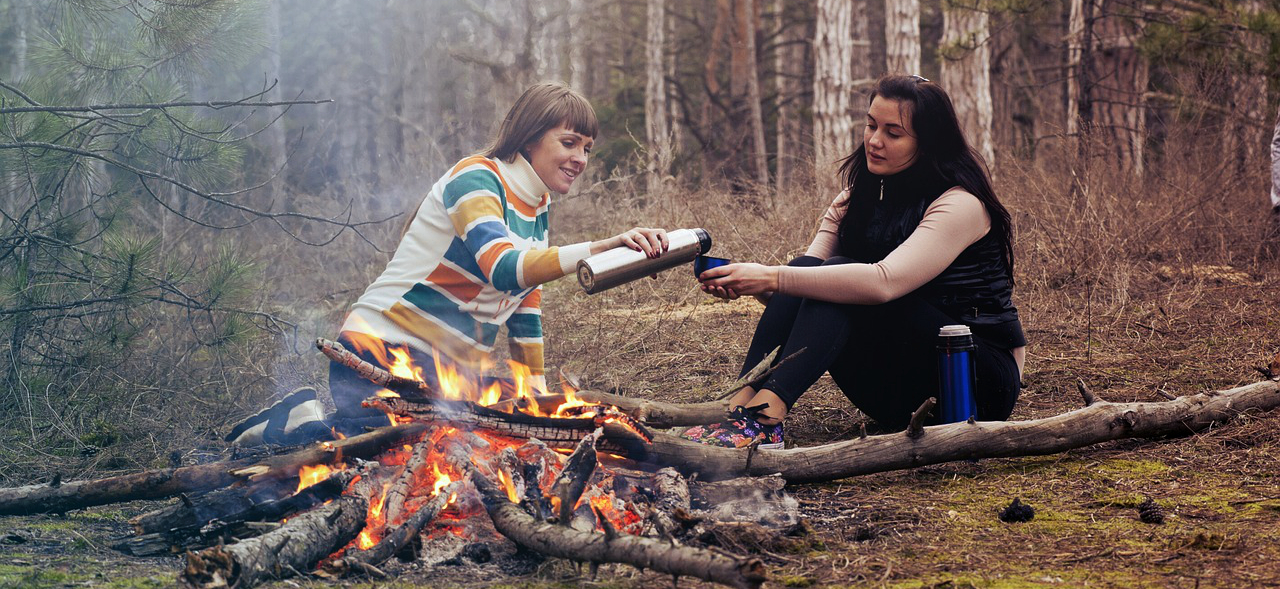 two women drinking